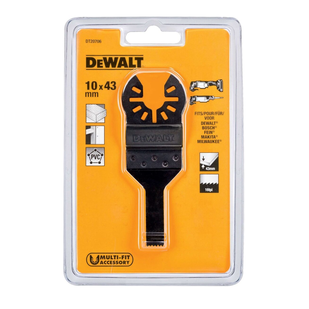 DeWalt Daugiafunkcinio įrankio geležtė 10mm x 43mm, DeWALT 2 DeWalt Daugiafunkcinio įrankio geležtė 10mm x 43mm, DeWALT 2