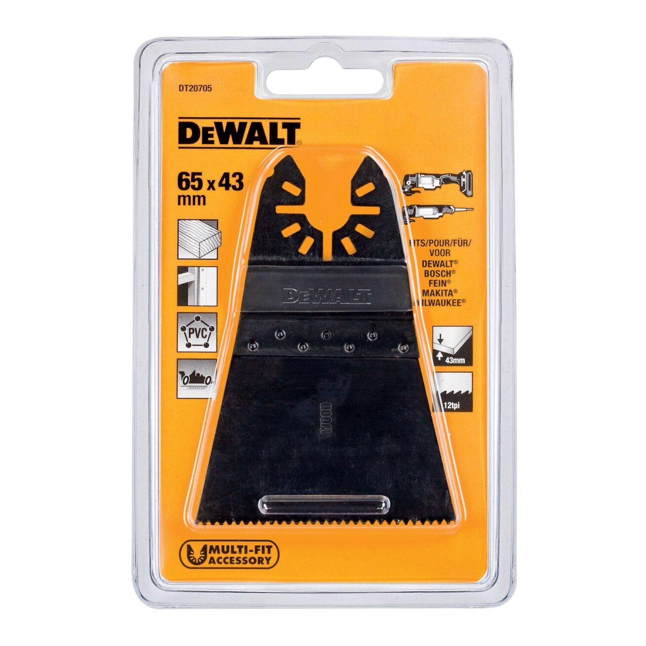 DeWalt Daugiafunkcinio įrankio geležtė 66mm x 43mm. DeWALT 2
