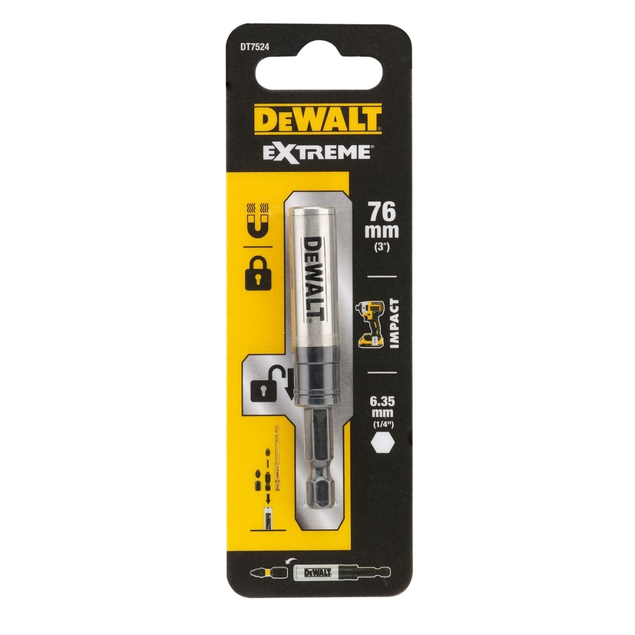 DeWalt Magnetinis, rakinamas antgalių laikiklis 76 mm, DeWalt 1