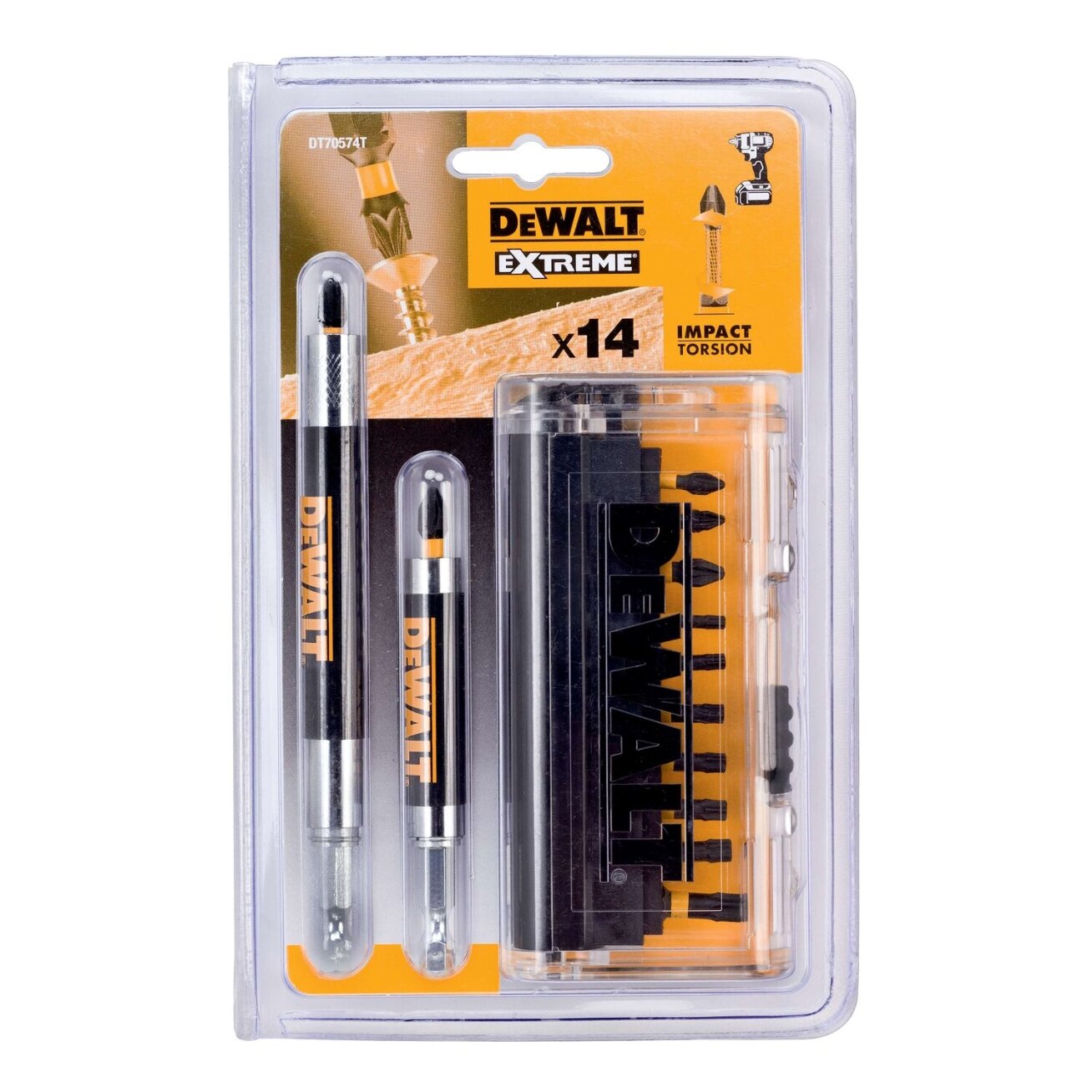 DeWalt Smūginių antgalių rinkinys 25 mm. EXTREME, DeWALT, 14 vnt. 7