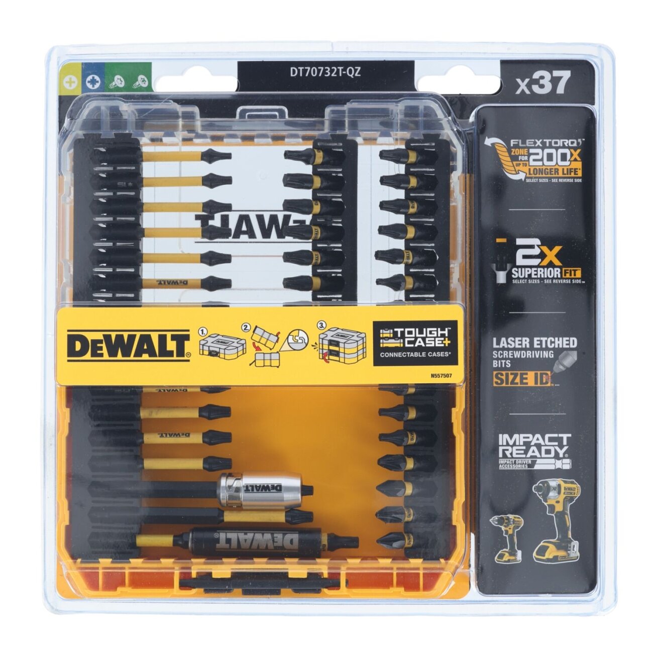 DeWalt Smūginių antgalių rinkinys Flextorq, DeWALT, 37 vnt. 4