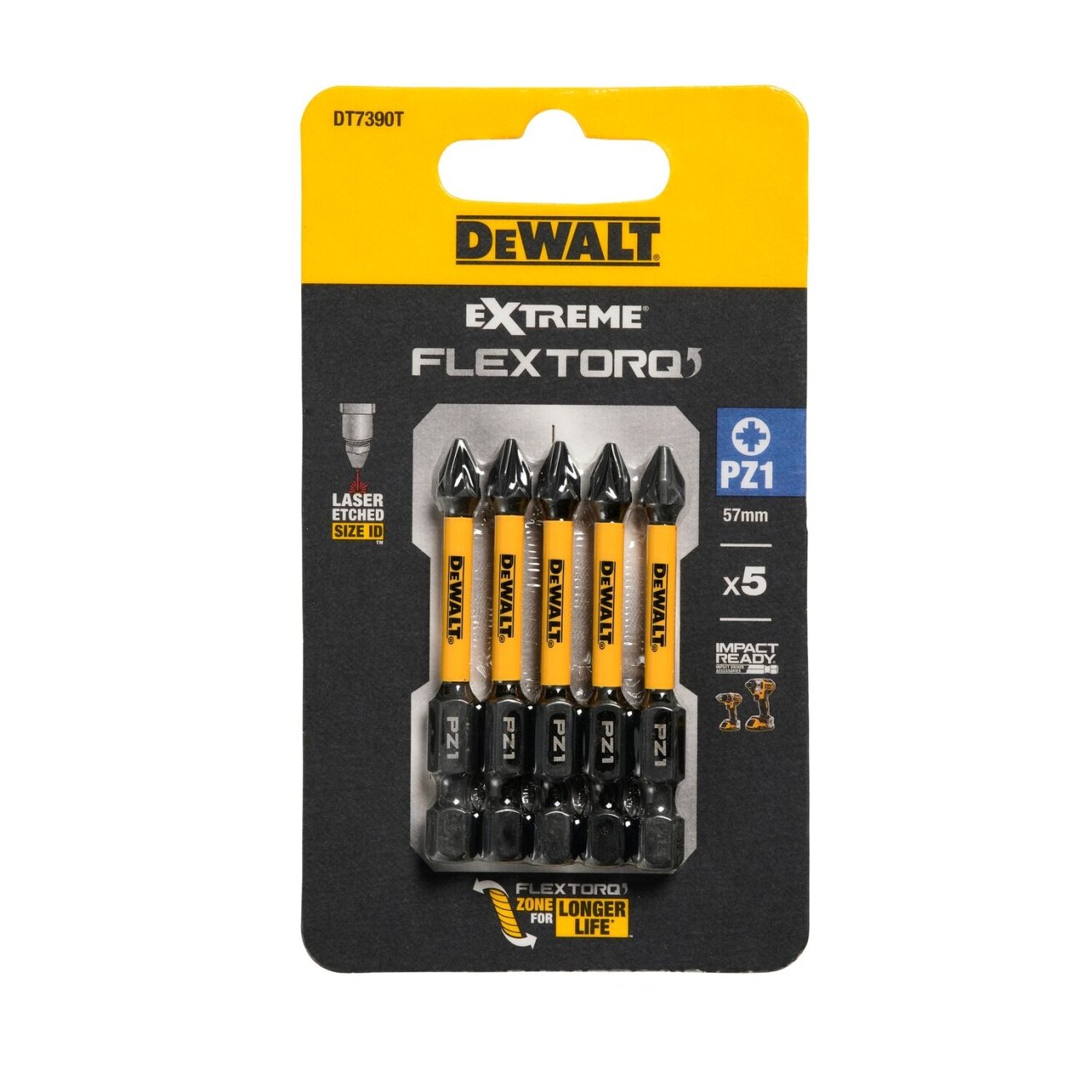 DeWalt Sukimo antgaliukai FLEXTORQ PZ1, 57 mm, DeWALT, 5 vnt. DeWalt Sukimo antgaliukai FLEXTORQ PZ1, 57 mm, DeWALT, 5 vnt.
