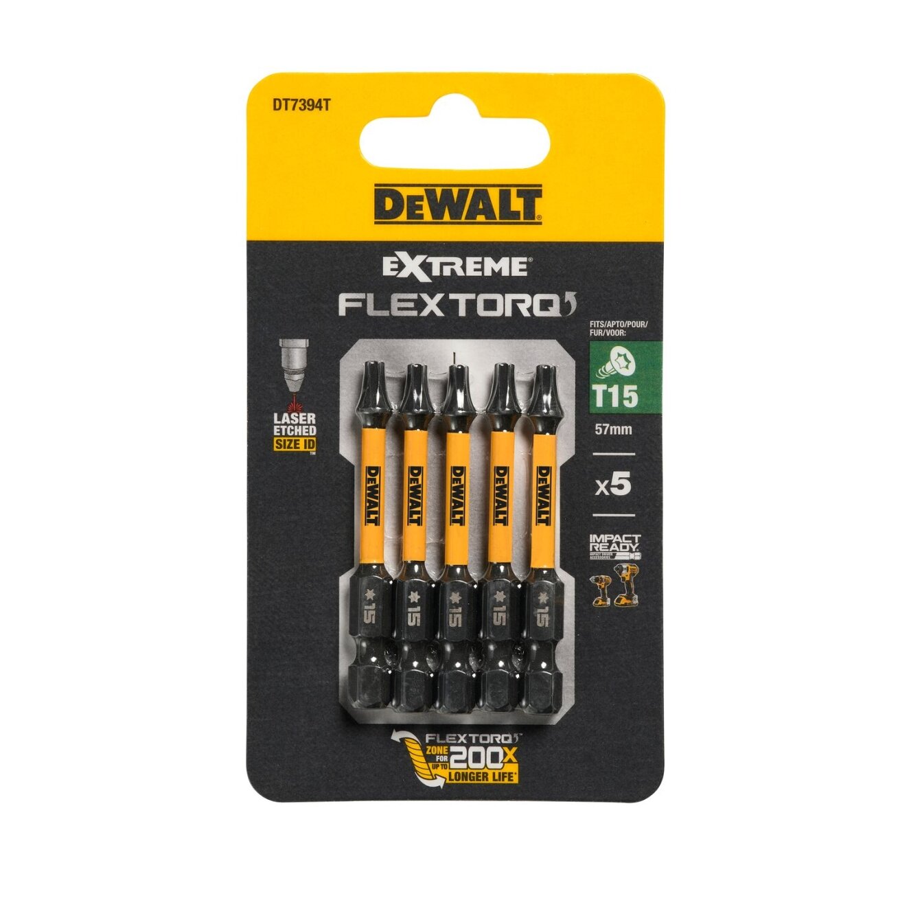 DeWalt Sukimo antgaliukai FLEXTORQ T15 57 mm, DeWALT, 5 vnt. DeWalt Sukimo antgaliukai FLEXTORQ T15 57 mm, DeWALT, 5 vnt.