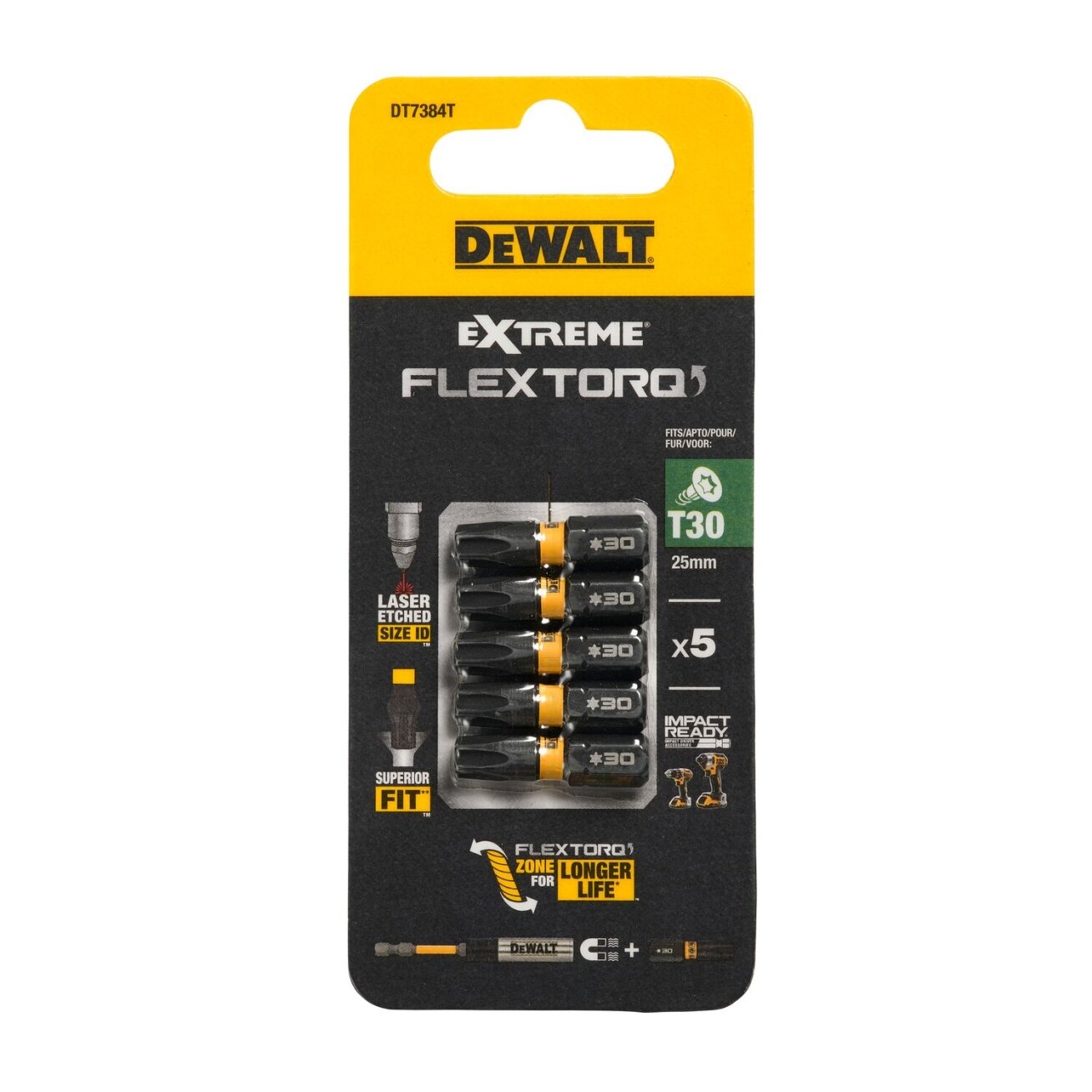 DeWalt Sukimo antgaliukai FLEXTORQ T30 25 mm, DeWALT, 5 vnt. DeWalt Sukimo antgaliukai FLEXTORQ T30 25 mm, DeWALT, 5 vnt.