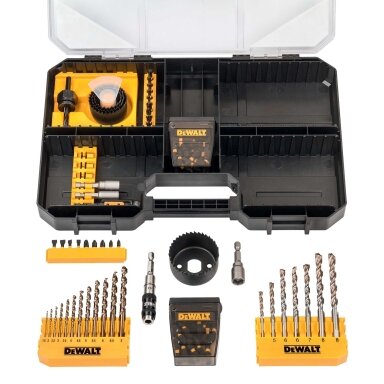 DeWalt EXTREME antgaliukų-grąžtų komplektas, DeWALT 100 vnt. DeWalt EXTREME antgaliukų-grąžtų komplektas, DeWALT 100 vnt.
