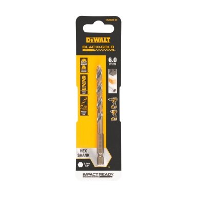 DeWalt Grąžtas metalui HEX 1/4, 6,0 mm, DeWALT