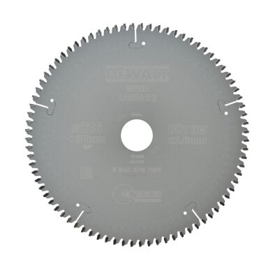 DeWalt Pjov. diskas medienai DeWalt 216mmx30mm 80T