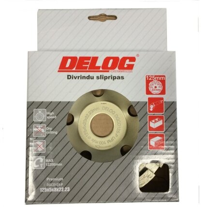Delog Deim. šlif. lėkštelė 125x5x8x22,23 mm 1