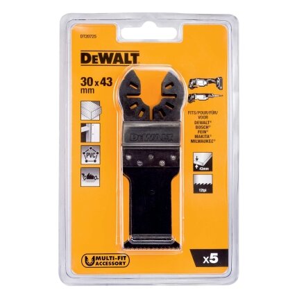 DeWalt Daugiafunkcinio įrankio geležtės 30 mm x 43 mm, DeWALT, 5 vnt. 2 DeWalt Daugiafunkcinio įrankio geležtės 30 mm x 43 mm, DeWALT, 5 vnt. 2