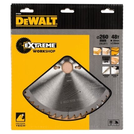 DeWalt Pjov. diskas medienai DeWalt 260mmx30mm 48T 1