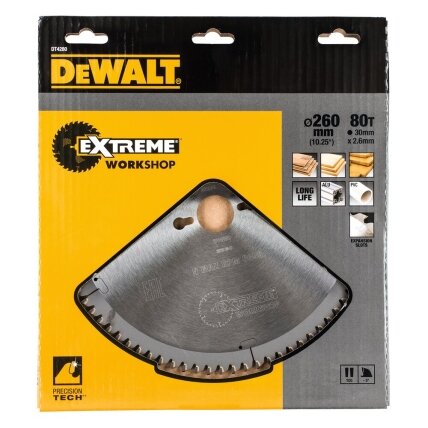 DeWalt Pjov. diskas medienai DeWalt 260mmx30mm 80T 1
