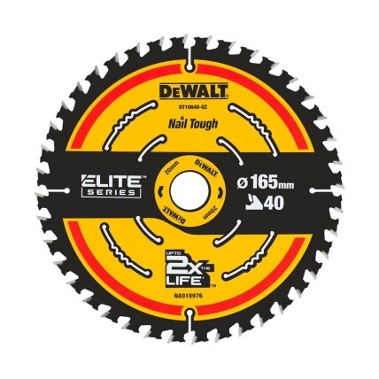 DeWalt Pjov. diskas medienai DeWalt ELITE CSB 165x20mm 40T 2 DeWalt Pjov. diskas medienai DeWalt ELITE CSB 165x20mm 40T 2