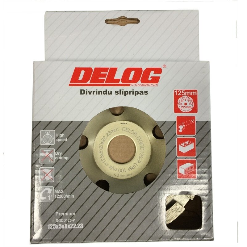 Delog Deim. šlif. lėkštelė 125x5x8x22,23 mm 1 Delog Deim. šlif. lėkštelė 125x5x8x22,23 mm 1