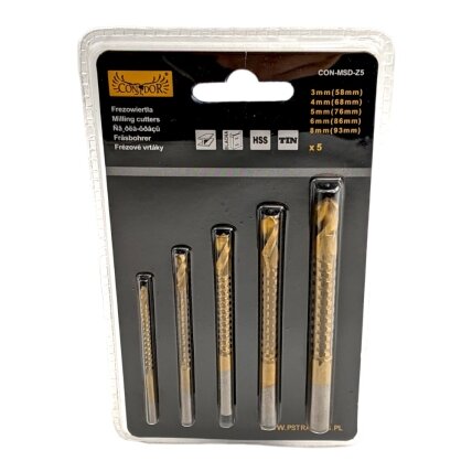 Drel Frezavimo grąžtai 3-8mm. 5vnt. Drel Frezavimo grąžtai 3-8mm. 5vnt.