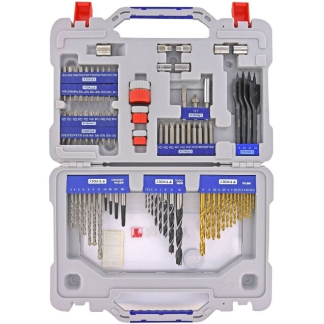 Drills set Multi Material - for metal, wood, concrete and tiles + accessories - 100pcs Drills set Multi Material - for metal, wood, concrete and tiles + accessories - 100pcs