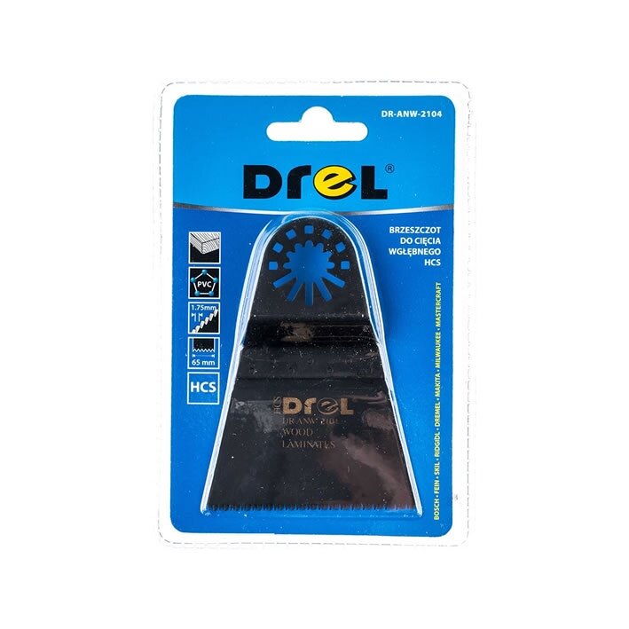 Drel Daugiafunkcinio įrankio geležtė medžiui/laminatui HCS 65 mm. 1 Drel Daugiafunkcinio įrankio geležtė medžiui/laminatui HCS 65 mm. 1