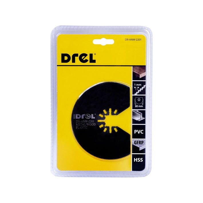 Drel Daugiafunkcinio įrankio geležtė medžiui/metalui HSS 80 mm. 1 Drel Daugiafunkcinio įrankio geležtė medžiui/metalui HSS 80 mm. 1