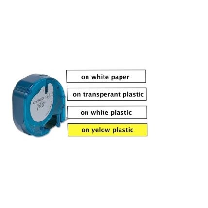 Dymo Juost. LETRATAG 12 mm, plast. - geltona Dymo Juost. LETRATAG 12 mm, plast. - geltona
