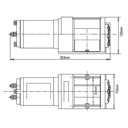 Elektrinė gervė 12V 2500LBS/1134KG (metalinis lynas) 1 Elektrinė gervė 12V 2500LBS/1134KG (metalinis lynas) 1