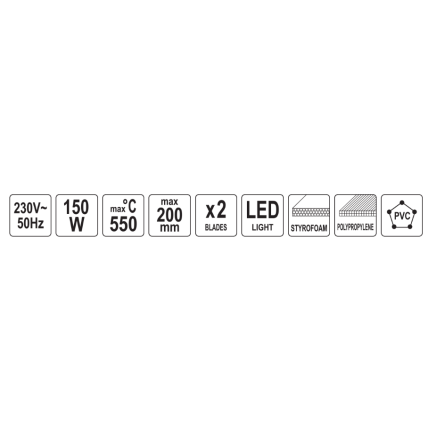 Elektrinis karštas peilis plastikui / putai / vaškui 220W 6 Elektrinis karštas peilis plastikui / putai / vaškui 220W 6