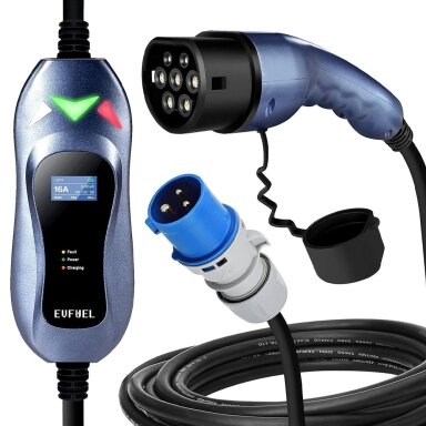 EV Įkroviklis nešiojamas 3.6kW 16A EVFUEL Type 2