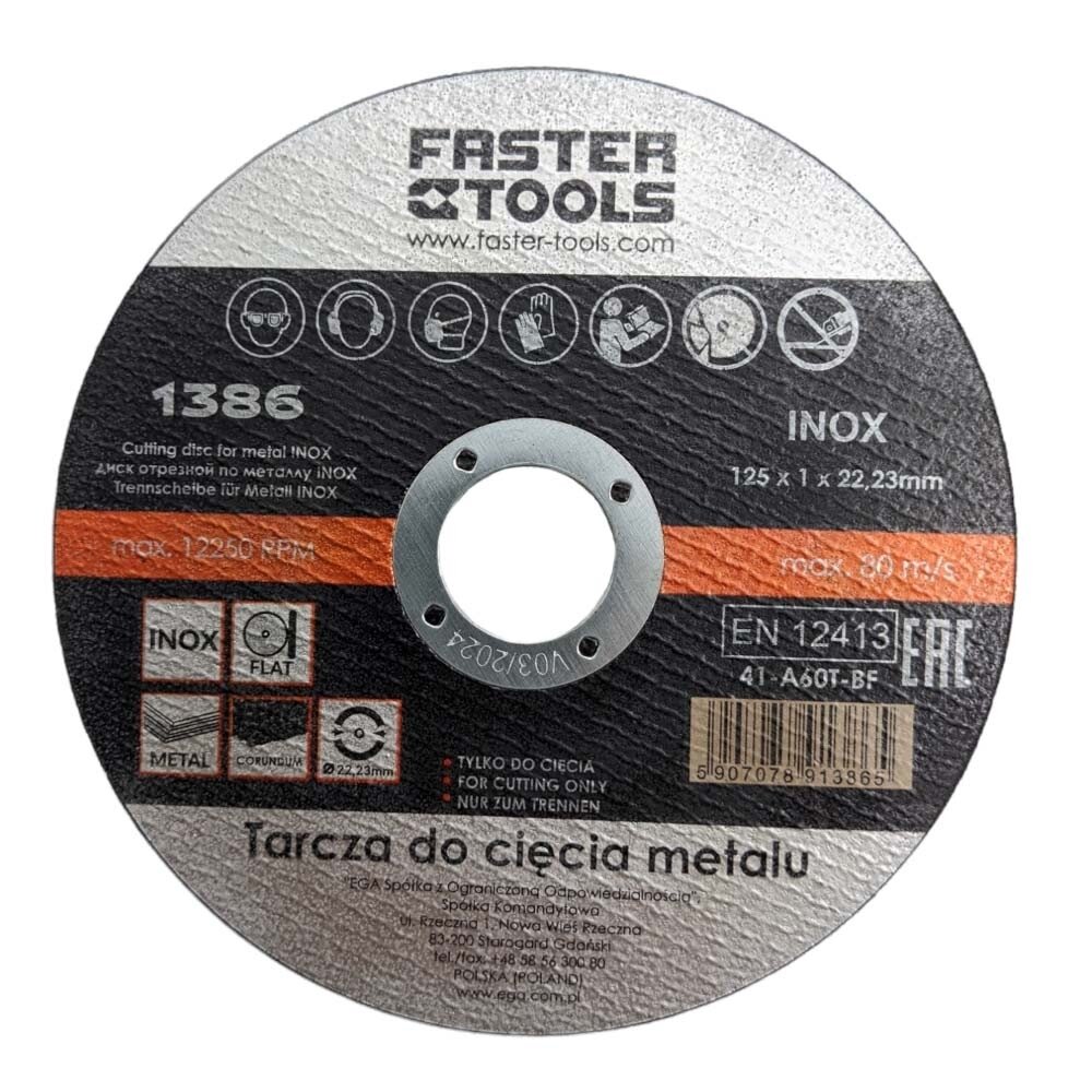 FASTER TOOLS Metalo pjov. diskas 125x1x22 mm
