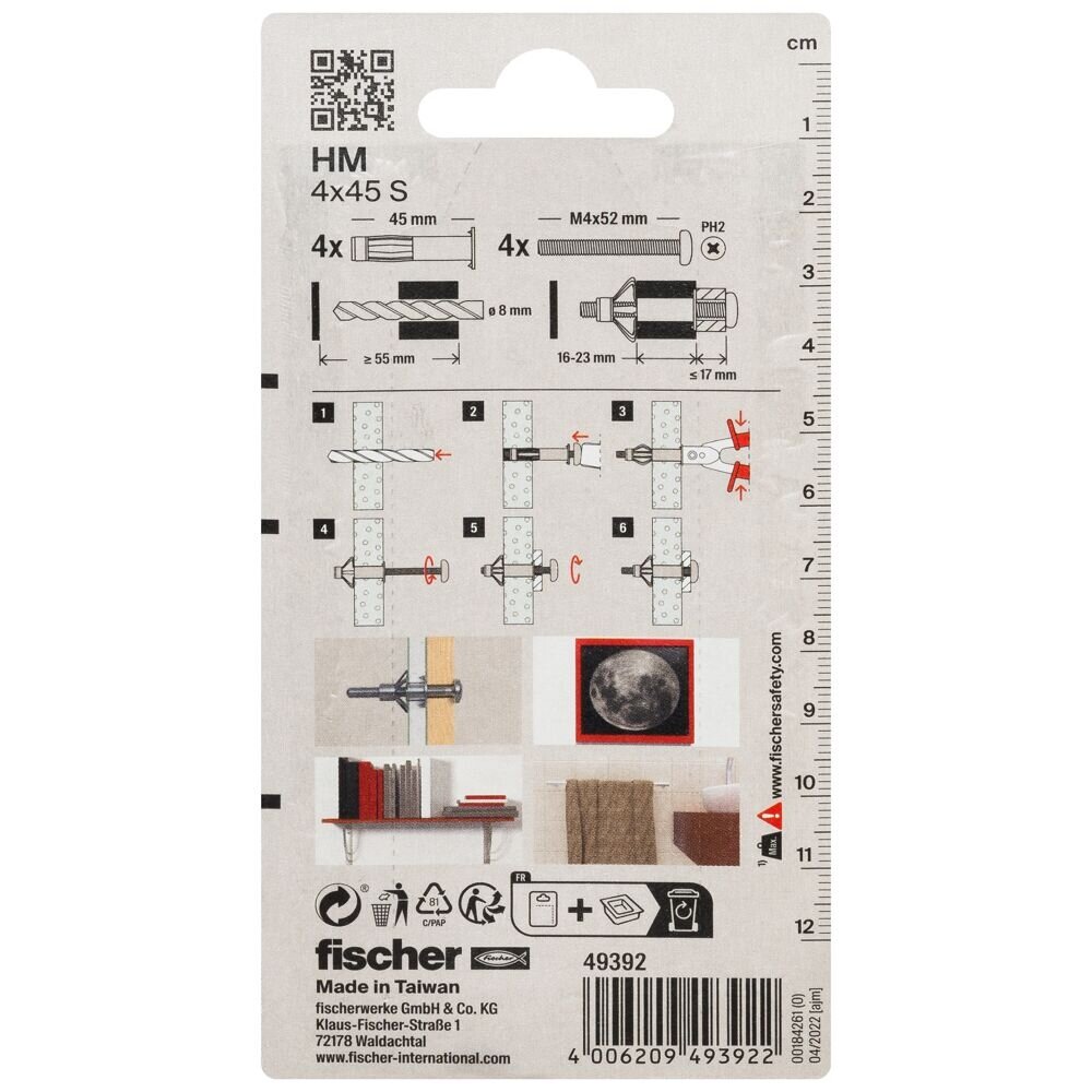 Fischer Ankeris Fischer, GKP 4x45, 4 vnt. 2 Fischer Ankeris Fischer, GKP 4x45, 4 vnt. 2