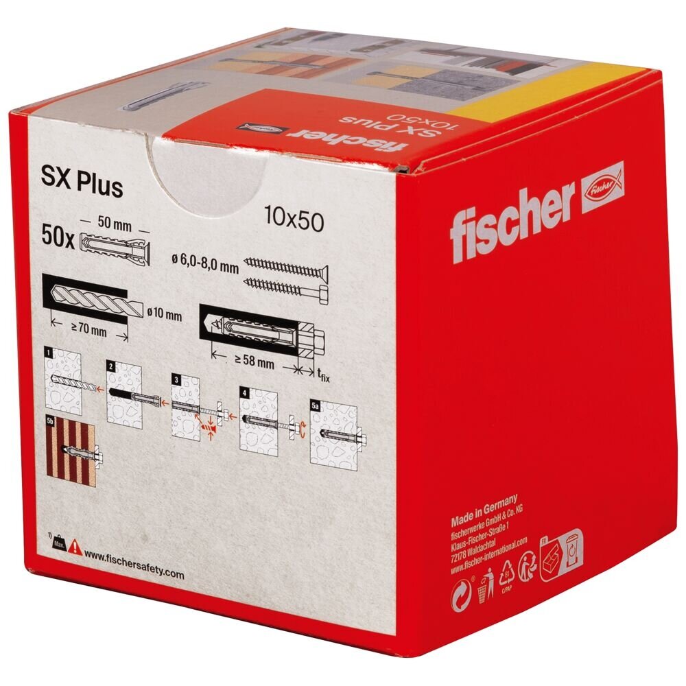 Fischer Univers. kaišt. SX Plus 10x50 mm, 50 vnt. 2 Fischer Univers. kaišt. SX Plus 10x50 mm, 50 vnt. 2