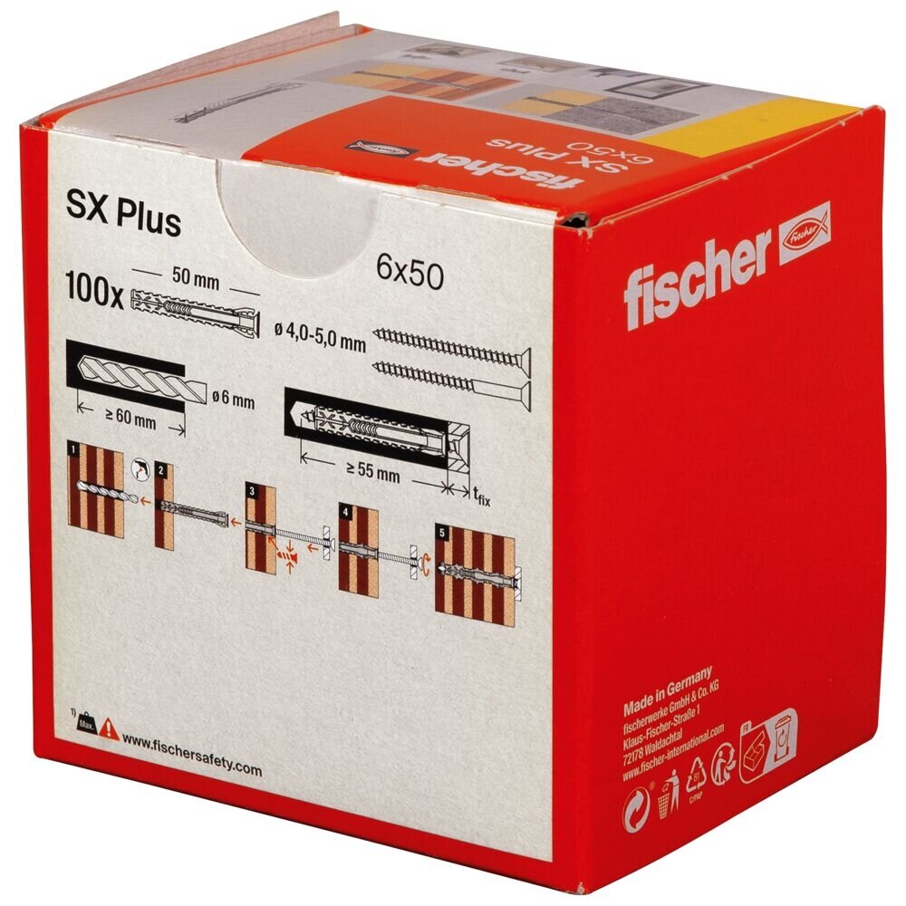 Fischer Univers. prailg. kaišt. SX Plus 6x50 mm, 100 vnt. 4