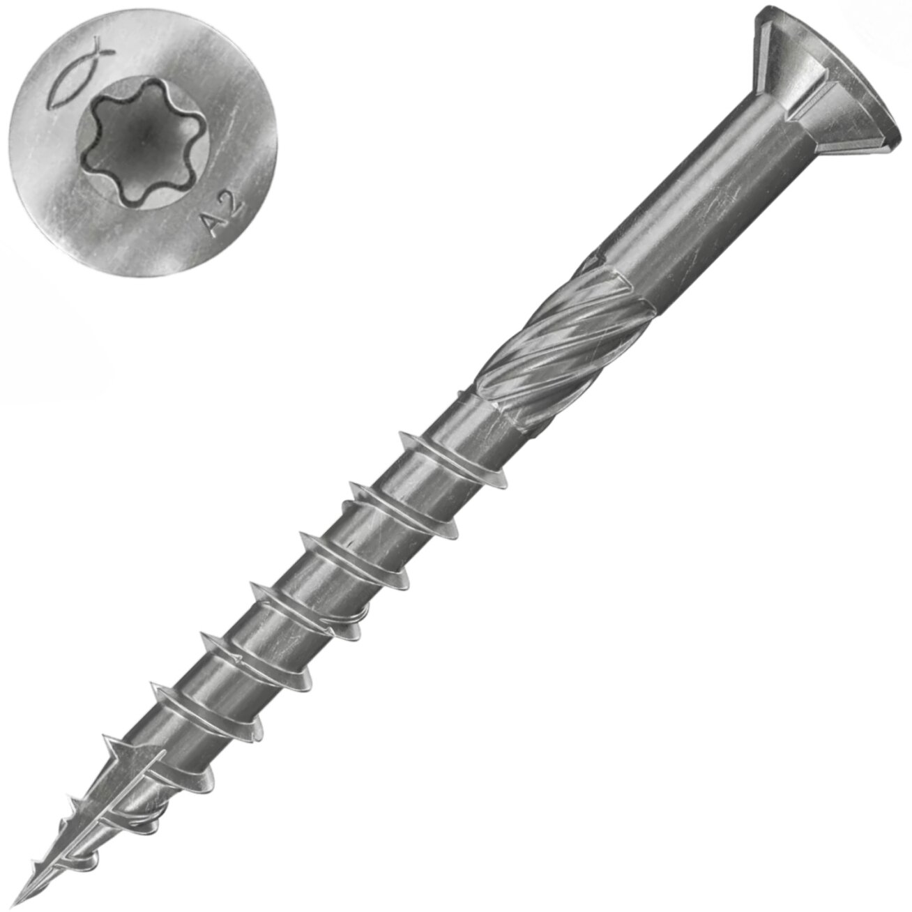 Fischer Medsraigčiai terasoms FTS-ST 5 x 80 A2, 100 vnt. Fischer Medsraigčiai terasoms FTS-ST 5 x 80 A2, 100 vnt.