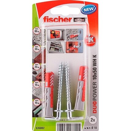 Fischer Dvikomp. kaiš. su L kab. 10x50 mm, 2 vnt. 5 Fischer Dvikomp. kaiš. su L kab. 10x50 mm, 2 vnt. 5