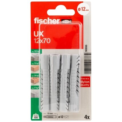 Fischer Kaiščiai UX 12 x 70 mm, 4 vnt. Fischer Kaiščiai UX 12 x 70 mm, 4 vnt.