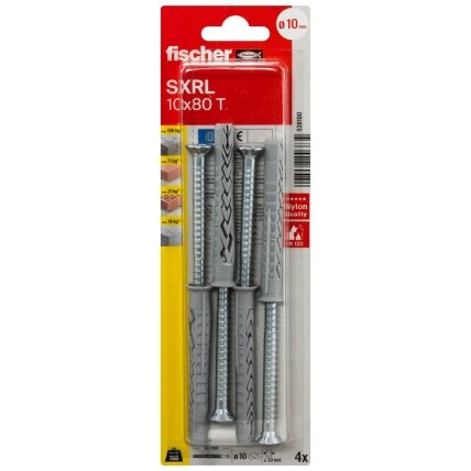 Fischer Kaištis su varžtu SXRL 10 x 80 T 4 vnt. Fischer Kaištis su varžtu SXRL 10 x 80 T 4 vnt.