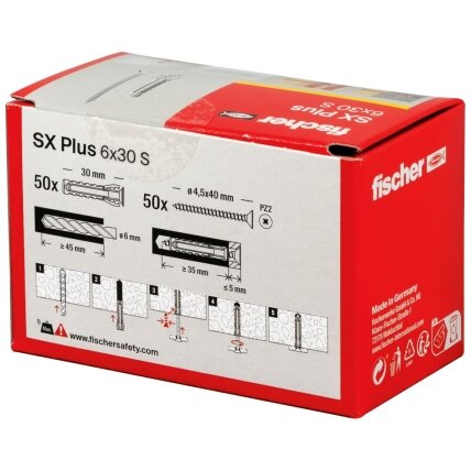 Fischer Univers. kaišt. SX Plus 6x30 mm, su varžt. 50 vnt. 4 Fischer Univers. kaišt. SX Plus 6x30 mm, su varžt. 50 vnt. 4