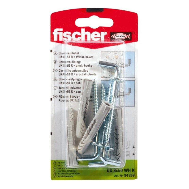 Fischer Kaiščiai su L kab. UX 6 x 35 mm, 4 vnt. Fischer Kaiščiai su L kab. UX 6 x 35 mm, 4 vnt.