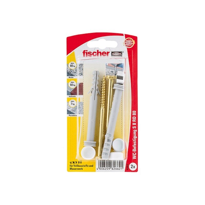 Fischer WC tvirtinimas S 8 x 80 mm, 2 vnt. Fischer WC tvirtinimas S 8 x 80 mm, 2 vnt.