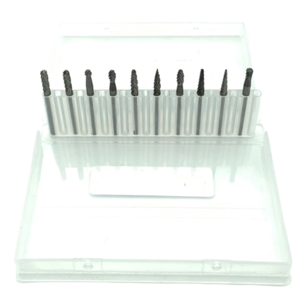 Frezų kietmetalio rinkinys Ø3x3mm 10vnt. 1 Frezų kietmetalio rinkinys Ø3x3mm 10vnt. 1