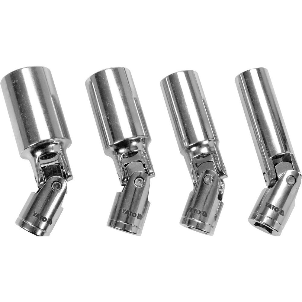 Galvučių žvakėms su šarnyru rinkinys 3/8" (4vnt.) 1 Galvučių žvakėms su šarnyru rinkinys 3/8" (4vnt.) 1