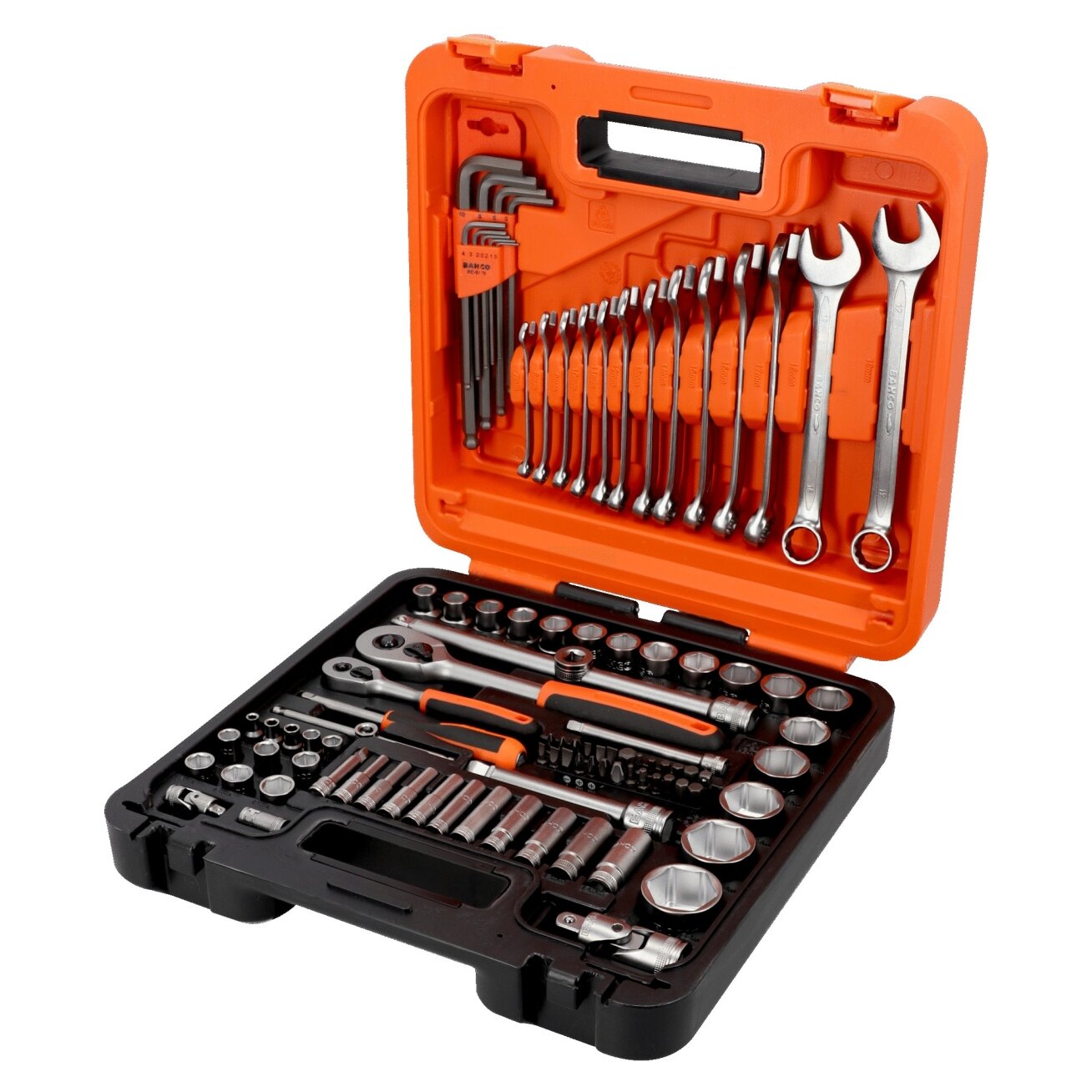Galvučių 4-32mm, priedų ir raktų 8-17mm komplektas 1/2"+1/4" 98 vnt, Dynamic-Drive profilis