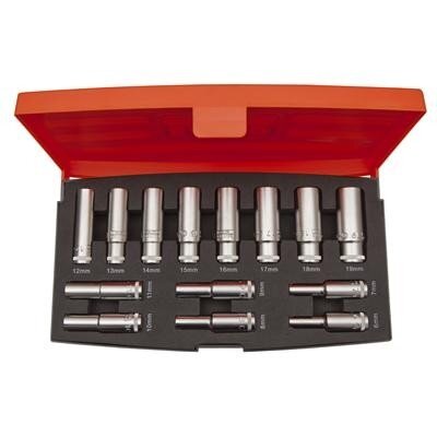 Galvučių dvylikakampių rinkinys 6-19mm 3/8" 14vnt