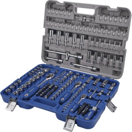 Galvučių (4-32mm trumpų ir 4-22mm ilgų) priedų ir terkšlių komplektas 1/4", 3/8" ir 1/2" 172 vnt. Irimo Galvučių (4-32mm trumpų ir 4-22mm ilgų) priedų ir terkšlių komplektas 1/4", 3/8" ir 1/2" 172 vnt. Irimo