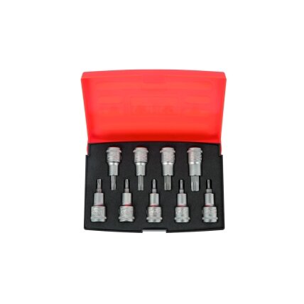 Galvučių su antgaliais komplektas, S9 Torx T20-T60 9 vnt. 1/2´´ Galvučių su antgaliais komplektas, S9 Torx T20-T60 9 vnt. 1/2´´