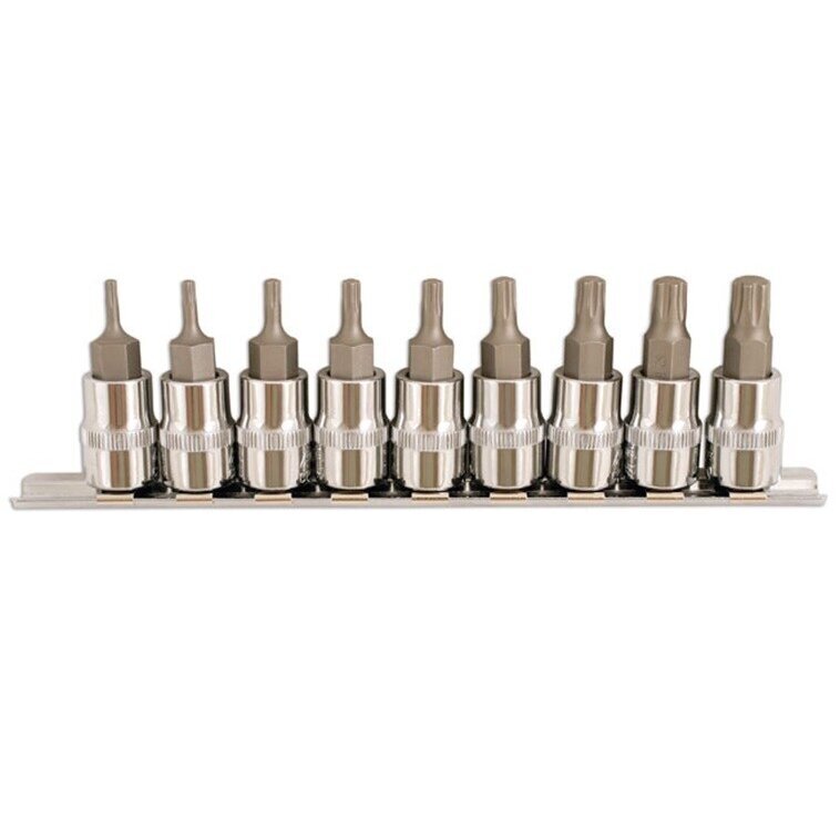 Galvučių su antgaliais rinkinys 3/8" (TORX Plus) 9vnt. Galvučių su antgaliais rinkinys 3/8" (TORX Plus) 9vnt.
