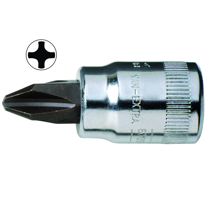 Galvutė su antgaliu 1/4" PH2 6709PH Galvutė su antgaliu 1/4" PH2 6709PH