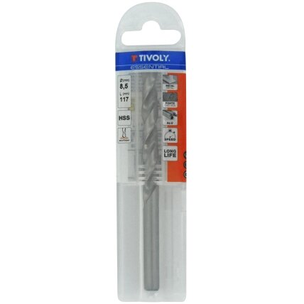 Grąžtas metalui HSS "T LINE" (Ø) 8,5 mm pilnai šlifuotas,118⁰ kampas,centruojantis DIN338,blisteryje Grąžtas metalui HSS "T LINE" (Ø) 8,5 mm pilnai šlifuotas,118⁰ kampas,centruojantis DIN338,blisteryje