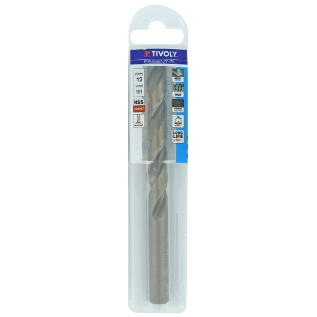 Grąžtas metalui 12 mm, COBALT HSS-E5, pilnai šlifuotas, kampas 135⁰ . T Line, blisteryje Grąžtas metalui 12 mm, COBALT HSS-E5, pilnai šlifuotas, kampas 135⁰ . T Line, blisteryje