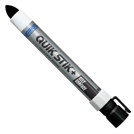 Industrinis kietų dažų žymeklis tepaluotiems paviršiams Markal QUIK STIK+ OILY SURFACE, JUODAS Industrinis kietų dažų žymeklis tepaluotiems paviršiams Markal QUIK STIK+ OILY SURFACE, JUODAS