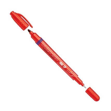 Industrinis rašalo markeris Markal DURA-INK Dual Tip, raudonas Industrinis rašalo markeris Markal DURA-INK Dual Tip, raudonas