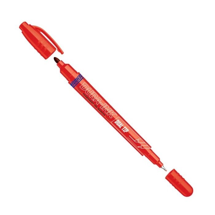 Industrinis rašalo markeris Markal DURA-INK Dual Tip, raudonas Industrinis rašalo markeris Markal DURA-INK Dual Tip, raudonas