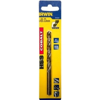 IRWIN Grąžtas metalui HSS COBALT 8,0 mm blist. IRWIN Grąžtas metalui HSS COBALT 8,0 mm blist.